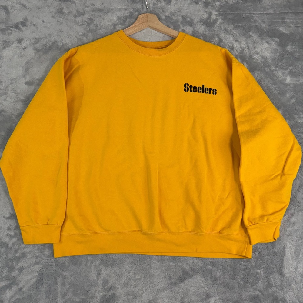 Pittsburgh Steelers Womens XL Crewneck Sweatshirt Yellow Black Oversize